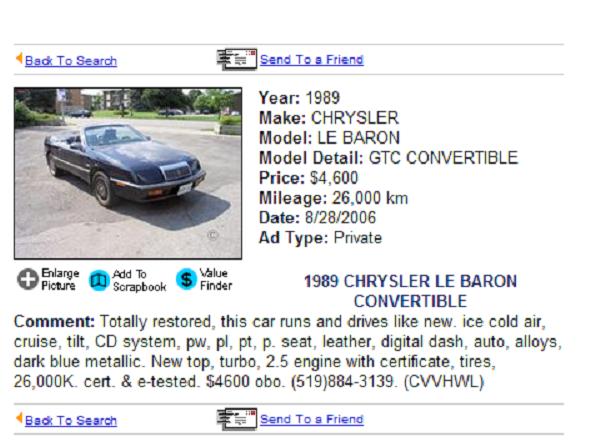 [ Ad for my great car ]