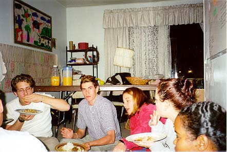 Socio-cultural activities at the Boissevain House. (L-R) Dave, Nick, Val, Steph, and Amina.