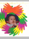 Nate's handprints in a wreath around his photo