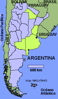 Mapa de la Rep&uacute;blica Argentina