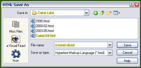 save/save as dialog box