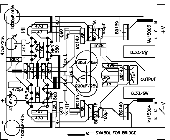 50W amplifier PCB layout