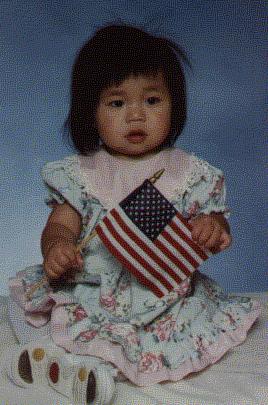 Louisa with Flag