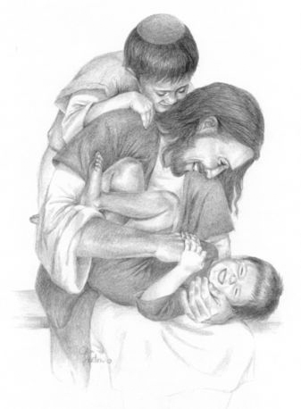 Jesus with kids.