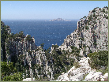 Blick auf die Calanque En Vau, von der wir aufgestiegen sind