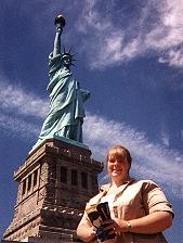 Amanda on Liberty Island