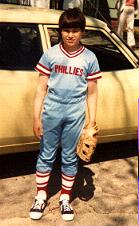 Derek in Little League uniform