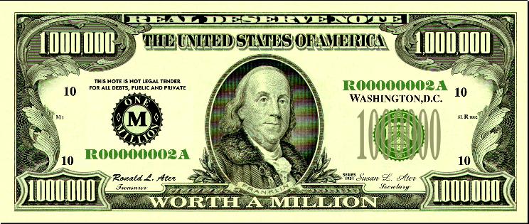Real Million Dollar Bill Pictures Grover Cleveland Million Dollar 
