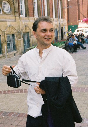 Clive with his handbag.... sorry Tracey's handbag