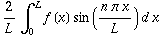 2/Lint_0^Lf(x)sin((npix)/L)dx