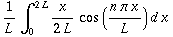 1/Lint_0^(2L)x/(2L)cos((npix)/L)dx