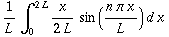 1/Lint_0^(2L)x/(2L)sin((npix)/L)dx