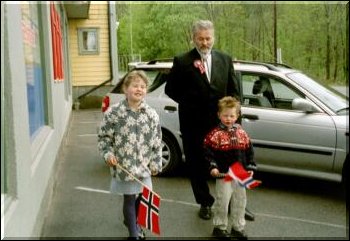 Pappa og de 2 st�rste barna
