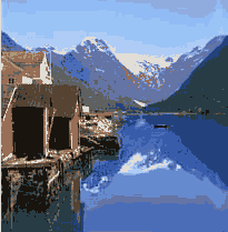 A rare Fluorine painting, "Norge Fjord".