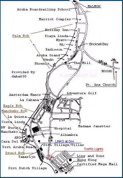 Aruba Resorts Map