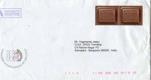 FIP letter to DKPNA with the Chocolate Stamps