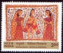 Madhubani Mithila Painting - Krishna and Gopies