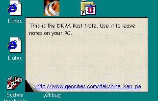 Post Note on Screen
