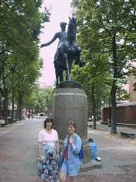 Dale and our friend Michele at the statue of Paul Revere