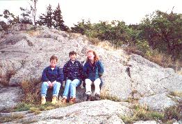 Dale (center) with Debbie (left) and Laurel (right) along the trail up Mt. Monadnock