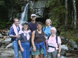 Ernie, Dale, Joe, Rebecca, Joyce, & Becky on the trail up to Mt Haystack