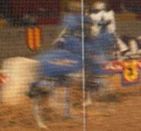 Black & White Knight jousting with the Blue Knight