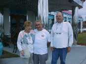 Jean, Uncle Mike & Jean's son outside the diner.