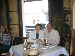 Dale & Ernie eating in The Alpine Cajun Bistro.