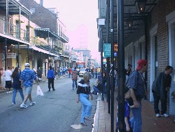 As the sun starts going down Bourbon St starts getting some life.