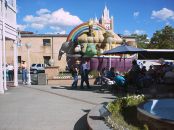 The Noah's Ark balloon at the end of one of the courtyards