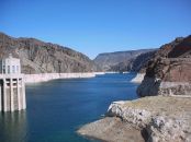 Looking up river toward Lake Meade from the top of the dam