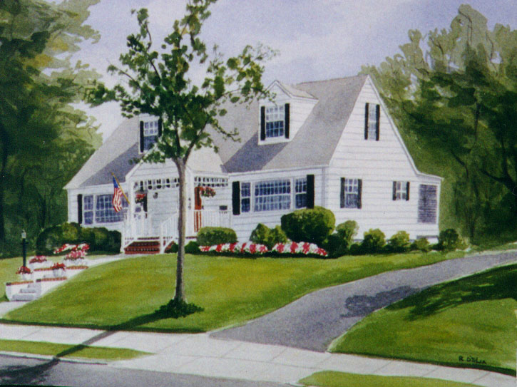 Commissioned portrait of a Spring Lake, NJ home