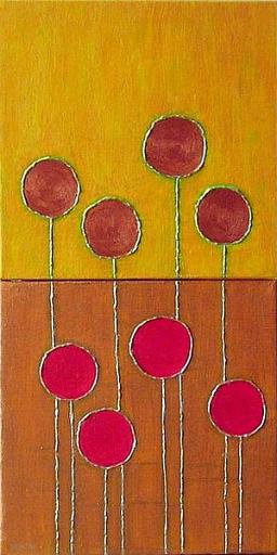 Copper_Flowers.jpg - 30x60 cm. diptychmixed media