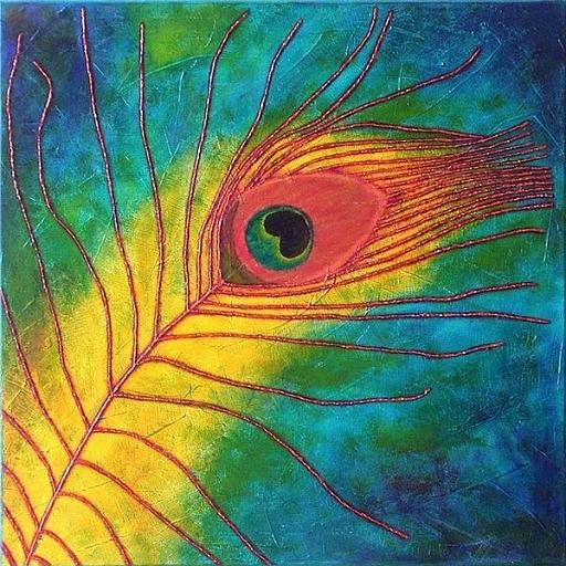 Peacock.jpg - 60x60 cm.mixed media