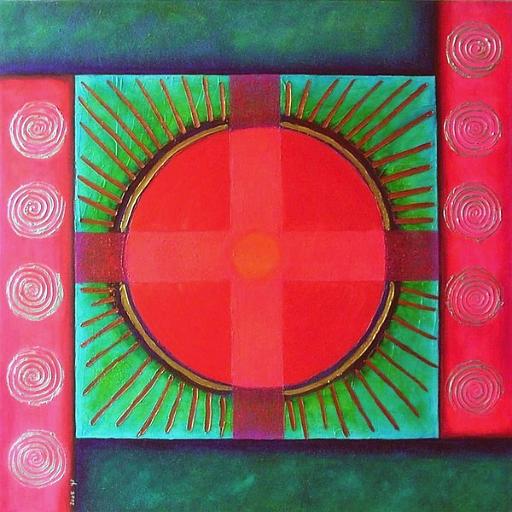 Noon.jpg - 80x80 cm. mixed media