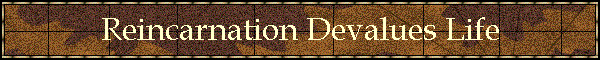 Reincarnation Devalues Life