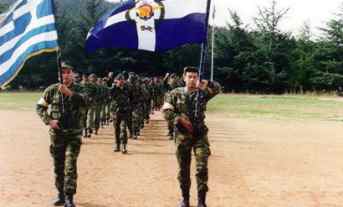 Hellenic Soldiers on parade in a NATO excersice