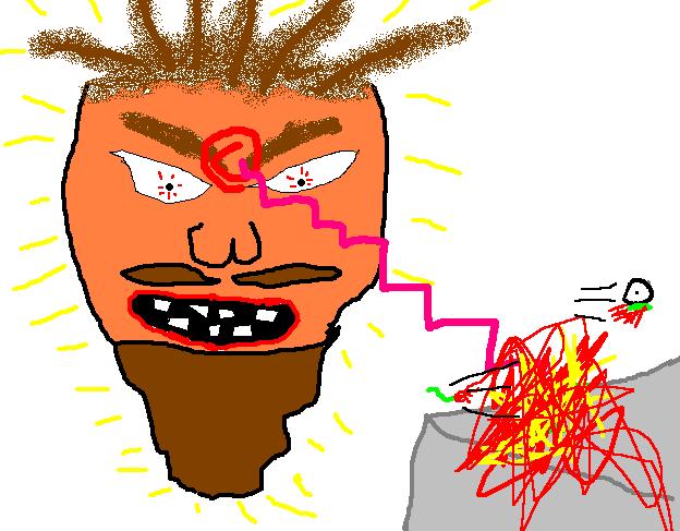 The psychic death blast is a true performance art and originates from pre-histopric hyborea where it was developed by the fuzzy neck tribe of warrior fish-chicken-tank-people of the valey of acid lakes. This particualar technique is know as the Iron Girly Slap and is one of the earliest and least powerfull manevours.&nbsp; Watch for more varied and spectacular psychic death blasts in future installments.