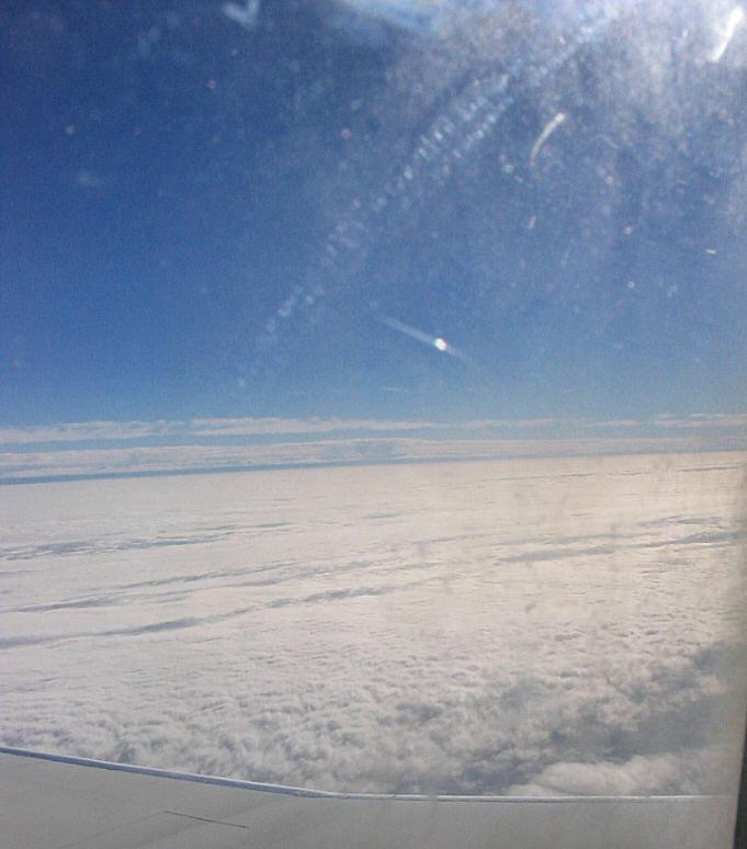 Another view from the flight south.  No turbulence, and brilliant blue skies.