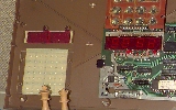 View of inside display window and keypad of Chess Challenger 7.