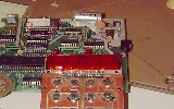 Another view of the keyboard PWB and 7-segment display.