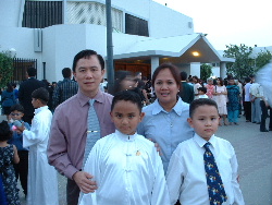 family picture-Holy Communion at church