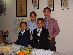 family photo-party at home