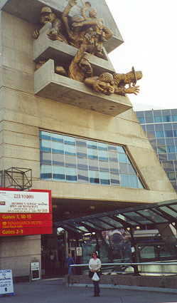 Dana in front of ballpark
