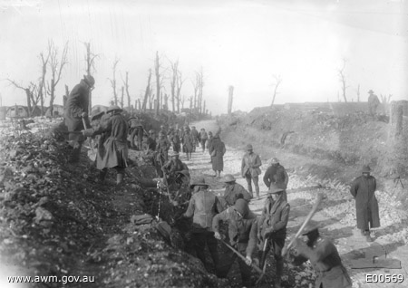 Troops at Bazentin Road