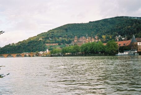 From the Necar beach (Neckarwiese, looking at the old-city