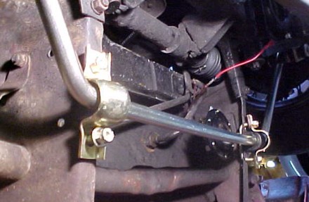 Brackets on frame extension ready for tightening,&nbsp; view from below, like you will see when lying on your back to do this work!