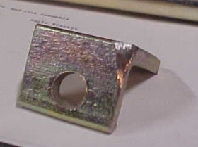 Grinding wheel used to allow additional 1/8 to 1/4" next to reinforcing plate on A arm.