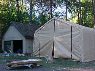 Cover constructed Labor Day 2003, 22 ft x 30 ft.&nbsp; 16ft at peak.