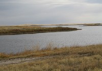 The setting in daylight.